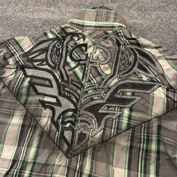 Roar Other - Buckle Roar Gaucho Embroidered Plaid Cowboy Button Shirt Mens 3XL Cotton